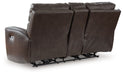 Crossplex - Smoke - Power Recline Loveseat / Console / Adjustable Headrest - Tallahassee Discount Furniture (FL)