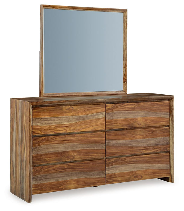 Dressonni - Brown - Dresser And Mirror - Tallahassee Discount Furniture (FL)