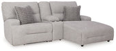 Acklen Place - 4 Pc. - 3-Piece Power Reclining Sectional Sofa With Raf Chaise, Wide Seat Power Recliner - Pewter - Tallahassee Discount Furniture (FL)