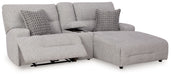 Acklen Place - 4 Pc. - 3-Piece Power Reclining Sectional Sofa With Raf Chaise, Wide Seat Power Recliner - Pewter - Tallahassee Discount Furniture (FL)