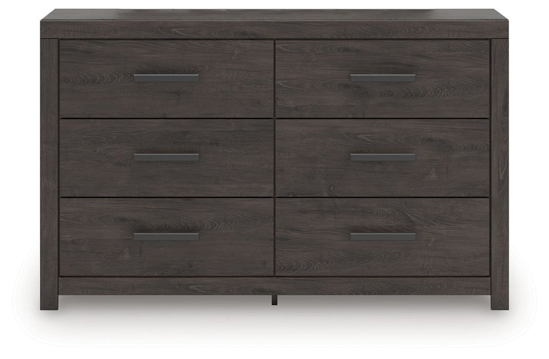 Prendonea - Six Drawer Dresser - Charcoal - Tallahassee Discount Furniture (FL)