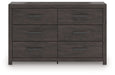 Prendonea - Six Drawer Dresser - Charcoal - Tallahassee Discount Furniture (FL)
