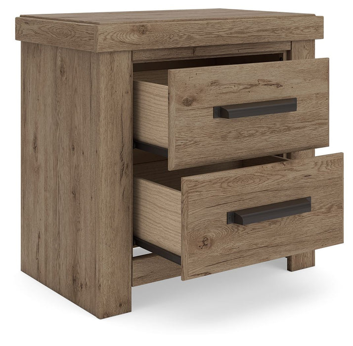 Oliandon - Two Drawer Night Stand - Light Brown - Tallahassee Discount Furniture (FL)
