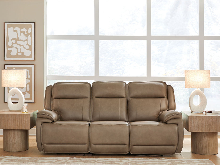 Glencroft - Power Reclining Sofa With Adjustable Headrest - Sahara - Tallahassee Discount Furniture (FL)