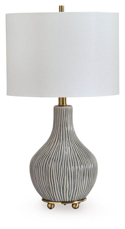 Judlen - Gray / Gold Finish - Ceramic Table Lamp - Tallahassee Discount Furniture (FL)