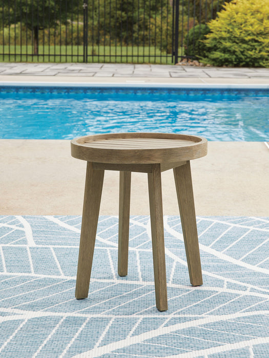 Marina Sun - Round End Table - Beige - Tallahassee Discount Furniture (FL)