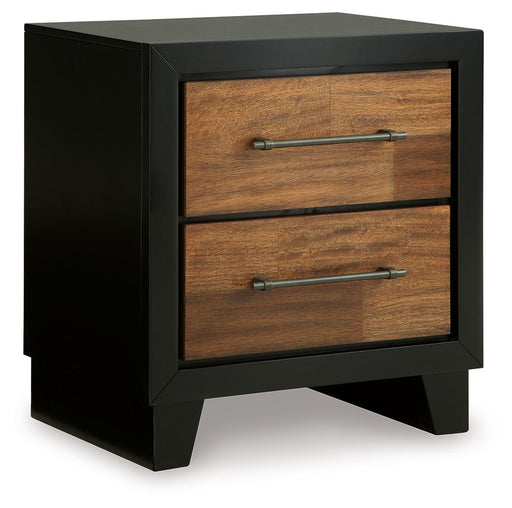 Kraeburn - Brown / Black - Two Drawer Night Stand - Tallahassee Discount Furniture (FL)
