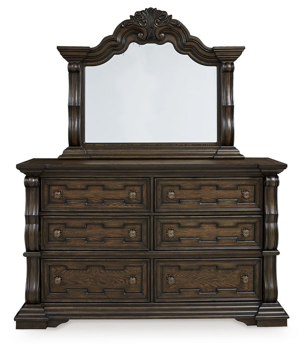 Maylee - Dark Brown - Dresser And Mirror - Tallahassee Discount Furniture (FL)