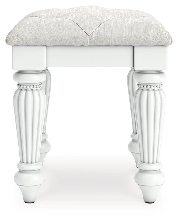 Kozlani - Vanity Upholstered Stool - White - Tallahassee Discount Furniture (FL)