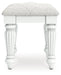 Kozlani - Vanity Upholstered Stool - White - Tallahassee Discount Furniture (FL)