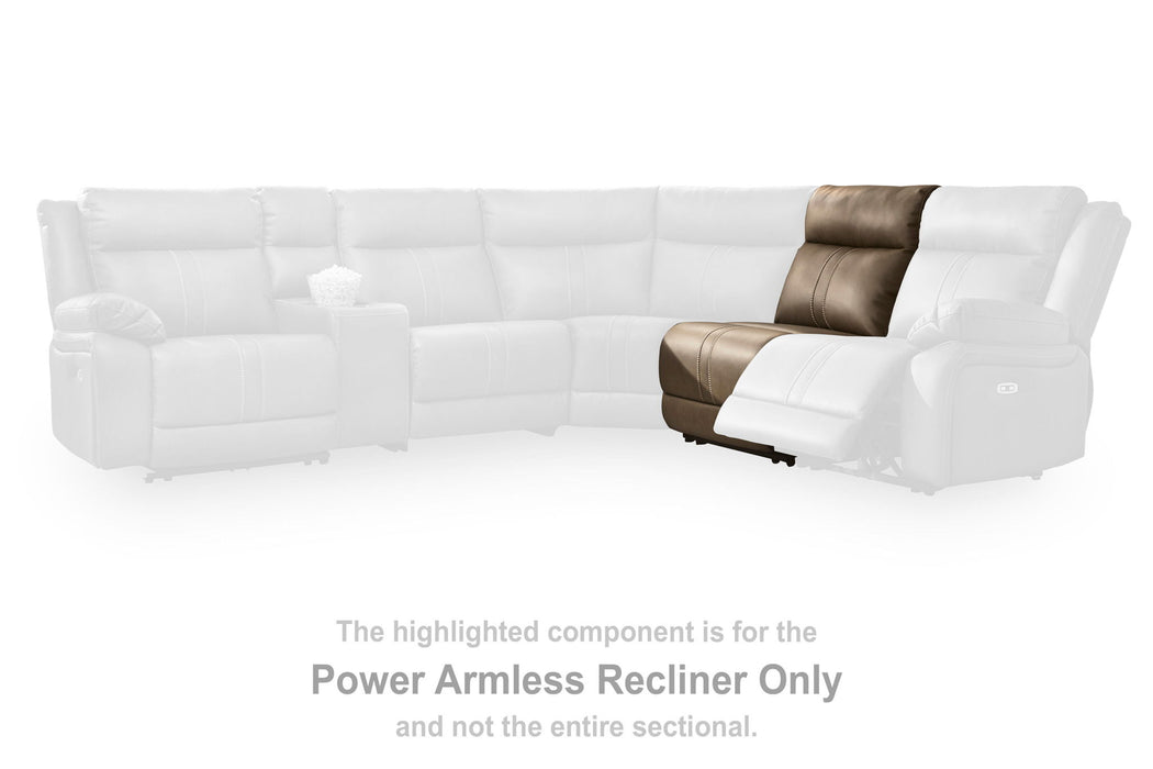 Max-Momentum - Power Armless Recliner With Adjustable Headrest - Biscotti - Tallahassee Discount Furniture (FL)