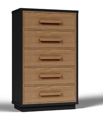Kozmour - Five Drawer Chest - Black / Brown - Tallahassee Discount Furniture (FL)