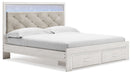 Altyra - White - King Upholstered Storage Bed - Tallahassee Discount Furniture (FL)