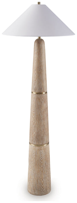 Gasparleigh - Poly Floor Lamp - Brown / Gold Finish - Tallahassee Discount Furniture (FL)