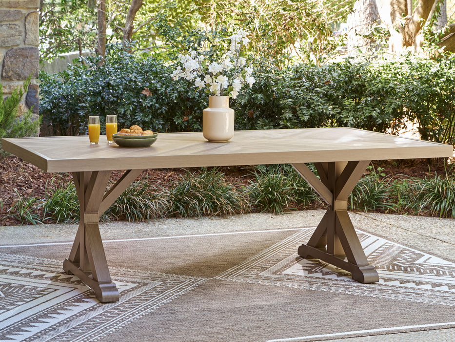 Laguna Heights - Rectangular Dining Table With Umbrella Option - Beige - Tallahassee Discount Furniture (FL)