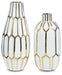 Mohsen - Vase Set (Set of 2) - Gold Finish / White - Tallahassee Discount Furniture (FL)