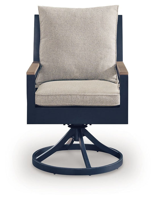 East Beach - Swivel Chair With Cushion (Set of 2) - Blue - Tallahassee Discount Furniture (FL)