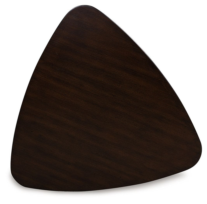 Mallenette - Merlot - Triangle Dining Room Table - Tallahassee Discount Furniture (FL)