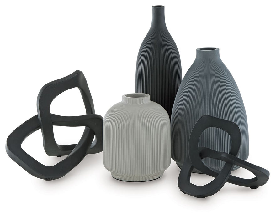 Leithick - Black / Tan / Gray - Accessory Set (Set of 5) - Tallahassee Discount Furniture (FL)