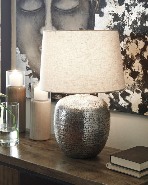 Magalie - Metal Table Lamp  - Antique Silver Finish - Tallahassee Discount Furniture (FL)
