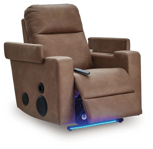 Lorrenton - Glider Power Recliner With Audio System - Caramel - Tallahassee Discount Furniture (FL)