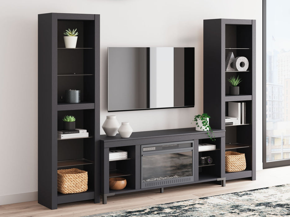 Cayberry - Black - 3-Piece Entertainment Center With Electric Fireplace - Tallahassee Discount Furniture (FL)