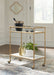 Plattfield - Antique Gold Finish - Bar Cart - Tallahassee Discount Furniture (FL)