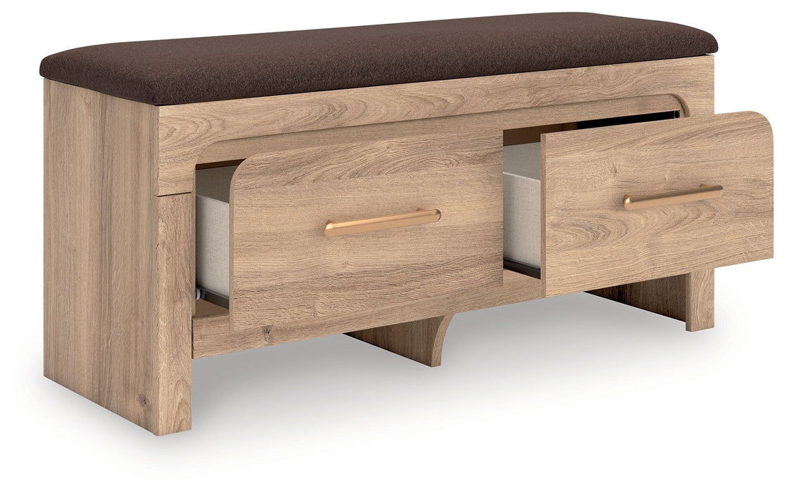 Kinlanni - Bedroom Upholstered Storage Bench - Tan / Brown - Tallahassee Discount Furniture (FL)
