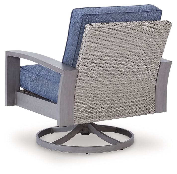 Half Moon Beach - Swivel Lounge With Cushion - Blue / Gray - Tallahassee Discount Furniture (FL)