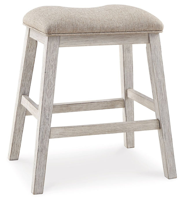 Skempton - Upholstered Stool (Set of 2) - White - Tallahassee Discount Furniture (FL)