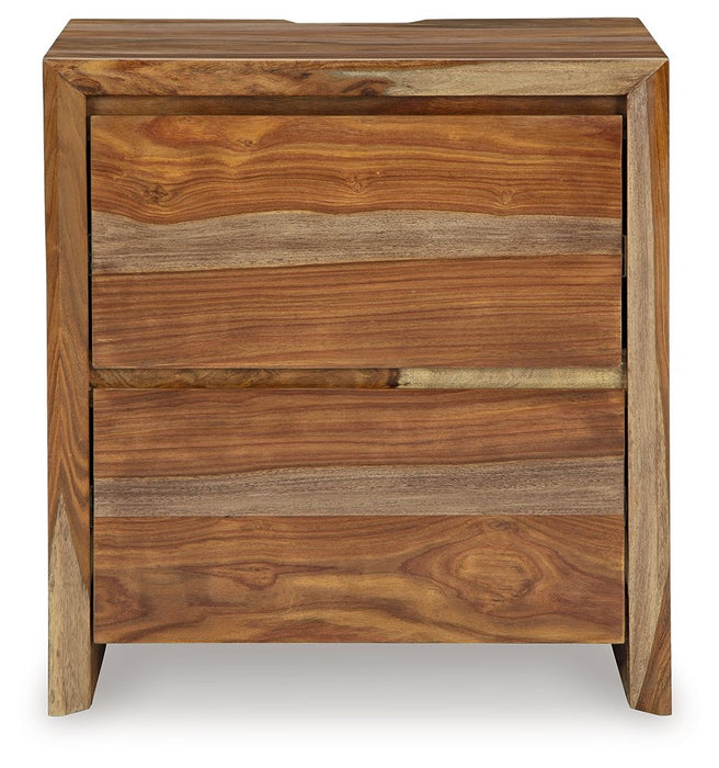 Dressonni - Brown - Two Drawer Night Stand - Tallahassee Discount Furniture (FL)