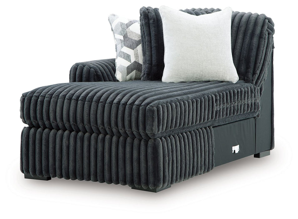 Midnight-Madness - LAF Corner Chaise - Gunmetal - Tallahassee Discount Furniture (FL)