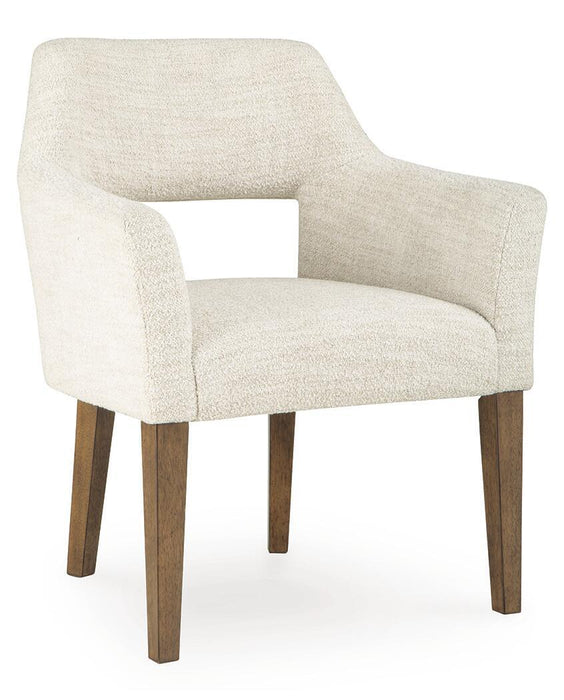 Marxmore - Dining Upholstered Arm Chair (Set of 2) - Beige / Brown - Tallahassee Discount Furniture (FL)