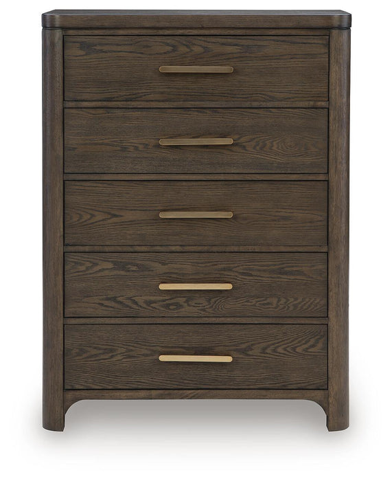 Radkin - Five Drawer Chest - Burnished Brown