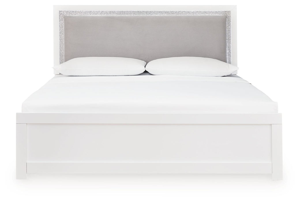 Maeling - King Upholstered Panel Bed - White - Tallahassee Discount Furniture (FL)