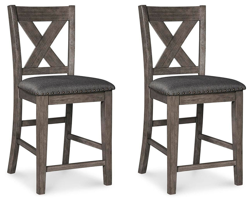 Caitbrook - Upholstered Barstool (Set of 2) - Gray - Tallahassee Discount Furniture (FL)