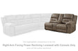 Ravenel - Raf Dbl Reclining Power Loveseat With Console - Faux Leather - Fossil - Tallahassee Discount Furniture (FL)