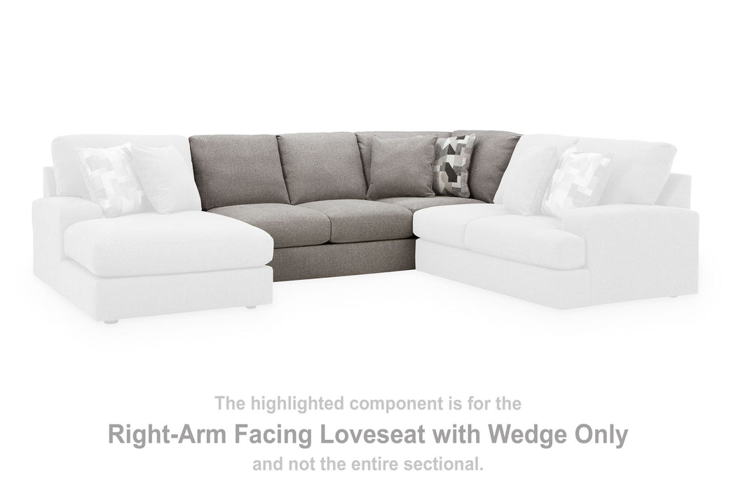 Lindon - RAF Armless Loveseat With Wedge - Smoke - Tallahassee Discount Furniture (FL)