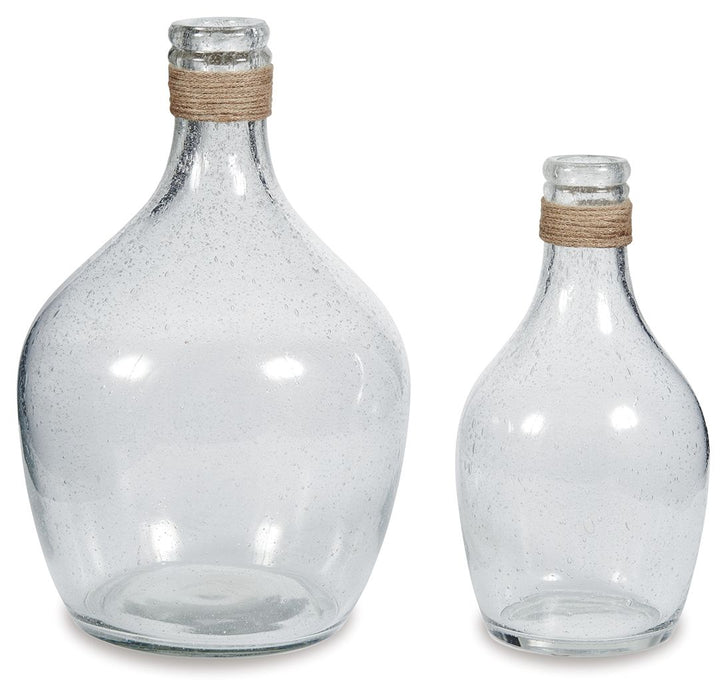 Marcin - Vase Set (Set of 2) - Clear - Tallahassee Discount Furniture (FL)