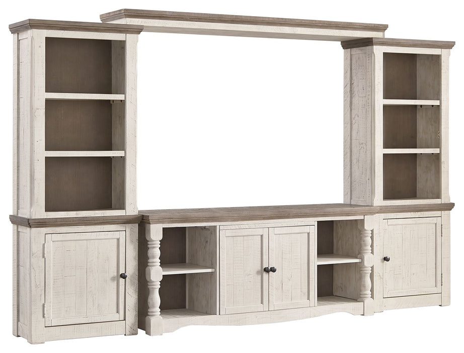 Havalance - 4 Pc. - Entertainment Center - 67" TV Stand - Brown / Beige - Tallahassee Discount Furniture (FL)