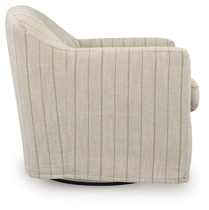 Valwick - Swivel Accent Chair - Cream / Brown - Tallahassee Discount Furniture (FL)