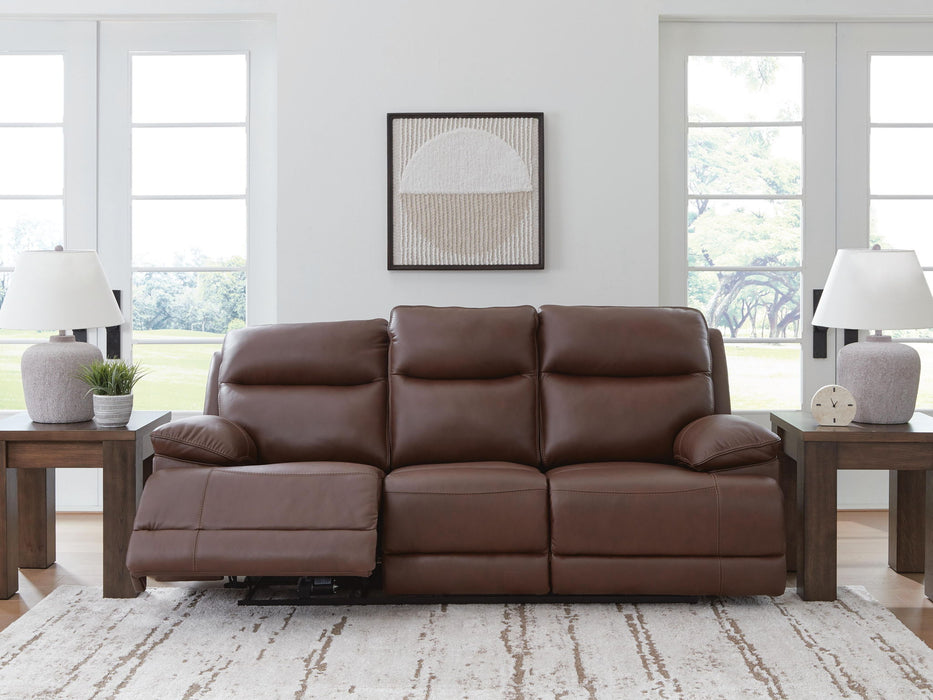 Vonryan - Power Reclining Sofa With Adj Headrest - Tobacco - Tallahassee Discount Furniture (FL)