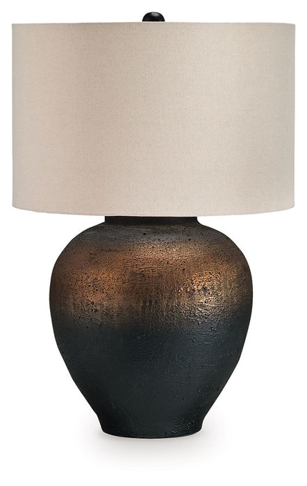 Newgerhard - Brown / Black - Metal Table Lamp - Tallahassee Discount Furniture (FL)