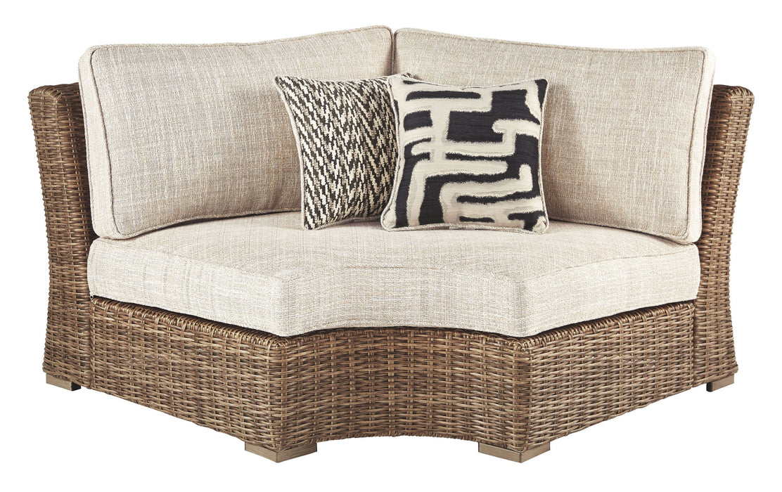 Beachcroft - Beige - Curved Corner Chair w/Cushion - Tallahassee Discount Furniture (FL)