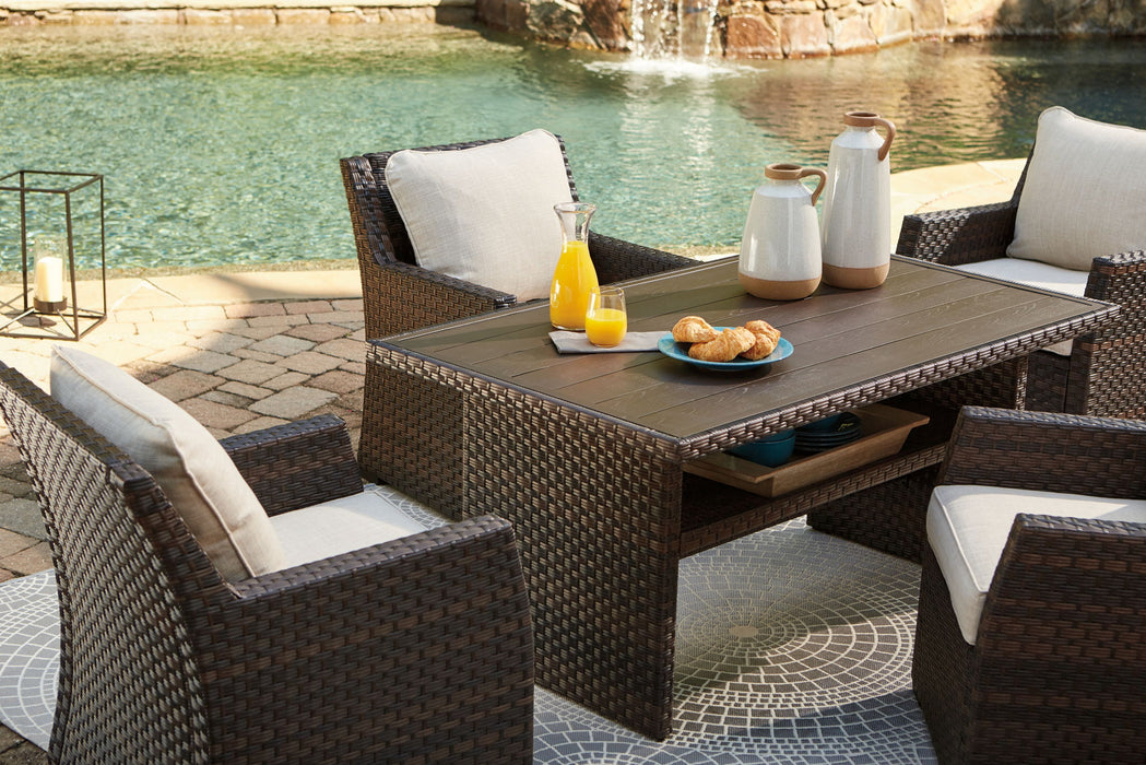 Easy Isle - RECT Multi-Use Table - Dark Brown / Beige - Tallahassee Discount Furniture (FL)