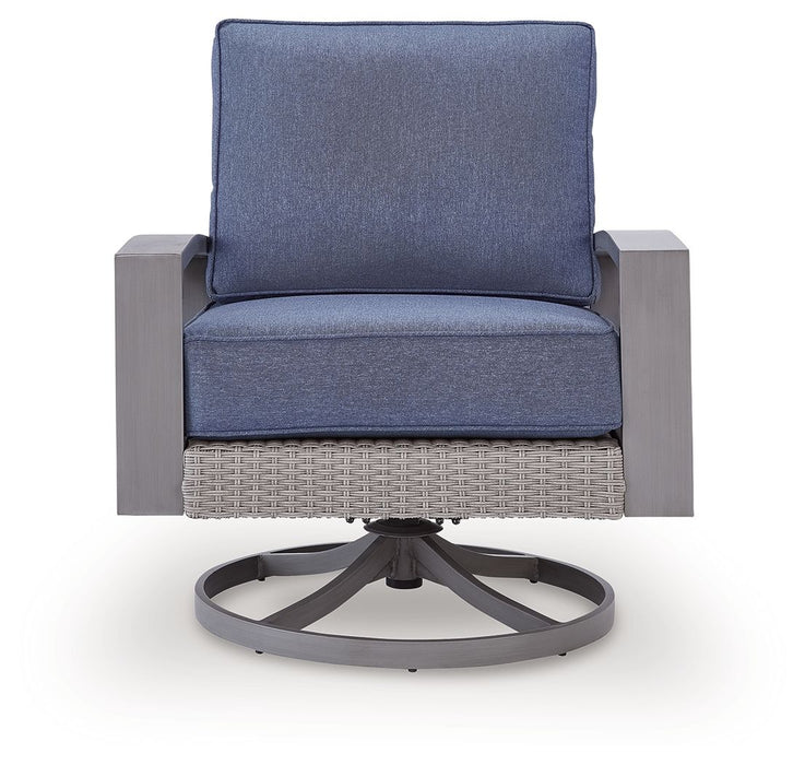 Half Moon Beach - Swivel Lounge With Cushion - Blue / Gray - Tallahassee Discount Furniture (FL)