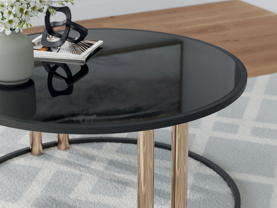 Hannerly - Black / Gold Finish - Occasional Table Set (Set of 3) - Tallahassee Discount Furniture (FL)