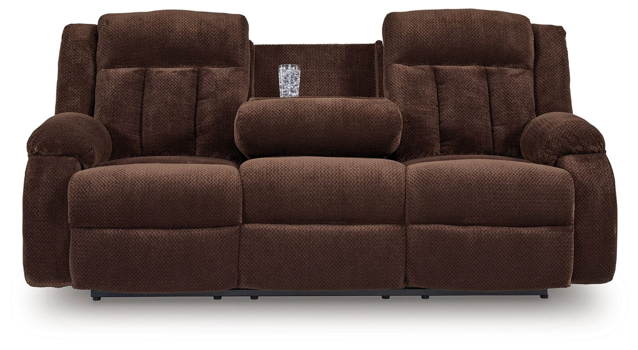 Free Wake - Chocolate - Reclining Power Sofa With Drop Down Table - Tallahassee Discount Furniture (FL)