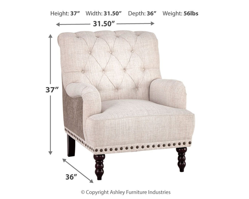 Tartonelle - Ivory / Taupe - Accent Chair - Tallahassee Discount Furniture (FL)