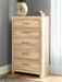 Kinlanni - Five Drawer Chest - Tan - Tallahassee Discount Furniture (FL)